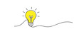 © fruitella - Hand drawn illustration of a light bulb representing ideas, creativity, inspiration, innovation, and simple visual thinking for business or education concepts.