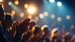 © Taiwo - Conference people giving an applause silhouette. Team of workers clapping hands for their colleague, best employee of the month, year, award winning team achievement celebration. Standing ovation.