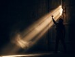 © Rahain - Silhouette of Journalist Reaching for Light of Truth, Symbolizing Hope and Revelation on World Press Freedom Day