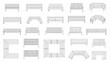 © Hesh - Vector Top View Bench CAD Block Set for Urban Park and Landscape Plans