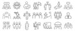 © Polyak Tata - People and community line icon set, family and teamwork outline pictograms, social communication and support symbols collection, thin vector on transparent background