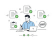 © Svitlana - Efficient Document Approval. Document approval process. A manager approving files with checkmarks on a clean interface. Sense of control and efficiency,