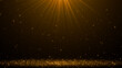 © AIDIN - Golden light rays with sparkling particles on a dark background , luxury golden glitter abstract gold particles and light rays celebration backdrop social media background