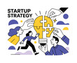 © Влада Яковенко - Innovative Puzzle Solutions. Startup Strategy. Hands arranging puzzle pieces into a lightbulb shape, ideas clicking together, sense of clarity and direction.