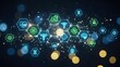 © Yuliia - Digital healthcare technology network with medical icons and hexagonal interface elements on dark bokeh background for modern medicine concepts.