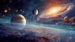 © Wall Art Galerie - Colorful galaxy with planets and stars in deep space, astronomy and science concept for universe exploration, cosmic background and futuristic design