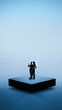 © Lustre Art Group  - Clean poster with two people standing on elevated platform. Concept of leadership visuals, partnership presentations, teamwork strategy decks, corporate collaboration and growth narratives.