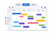 © Zahar - Digital weekly calendar interface with color-coded events for meetings and tasks