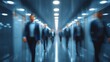 © KP - Business people walking in modern hallway with an blurred effect