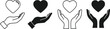 © sarjana - Hands holding heart icons, representing care and love