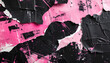 © hardvicore - Abstract grunge collage in black and pink tones with torn paper layers, expressive brushstrokes
