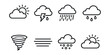 © aivector - Weather forecast line icons set