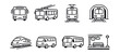 © aivector - Public transportation line icon set