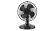 © ABIR-STOCK - Black desk fan with metal base on black background