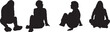 © Curto - vector, silhouette of a group of women sitting on the floor
