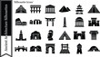 © ArtMint - Ancient Architecture Silhouette Vector Set - Pyramids, Colosseum, Temples, and Historic Landmark Icons