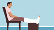 © ADDICTIVE STOCK - Man with injured leg resting at home during daytime