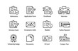 © Cali6ro - Admissions process icons: application, enrollment, interview, acceptance, tuition