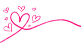 Creative pink heart line illustration for wedding and love themes