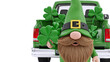 © mordek - Leprechaun with a Truck Full of Shamrocks for St. Patrick's Day