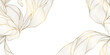 © marylia17 - Vector gold floral pattern, elegant line art flowers and leaves, luxury background. Modern design border, frame, wedding cards, branding and decorative template