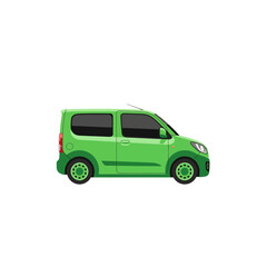  Modern Green Compact City Car Vector Illustration with Flat Design on Isolated White Background
