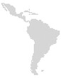 © Design Shop - Latin America map. America. South America. Latin America black halftone dotted map icon. Vector illustration.