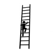 © ayat - A person climbing a ladder, ascending to new heights, depicted in a simple illustration style