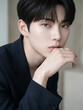 © eunhi - 손을 턱에 댄 남성 뷰티 포트레이트 / Male Beauty Portrait with Hand on Chin