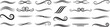 © topceptart - Black swooshes and swirls with text swash elements. Vector typography designs on white background. Text underline decoration set with decorative flourishes and artistic calligraphy ornament collection