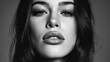 © Glitchmint - Beautiful woman's face with dramatic makeup in black and white portrait