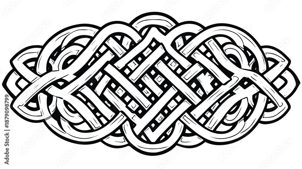 Intricate Celtic Knot Vector Art with Looping Lines for Design Projects ...