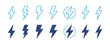 © Icon Atelier - Thunder and bolt lighting flash icon set , Lightning, electric power, Energy and thunder electricity symbol concept. vector illustration  .