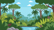 © Edy_ssntt - Vector Cartoon Tropical Rainforest Jungle Background – Empty Nature Scene