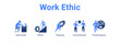 © Jefri - Work Ethic web banner icon vector illustration concept ,  with icon of Hard work, Effort, Tenacity.