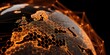 © Dahyat - Glowing hexagonal grid overlays a dark globe with connected nodes