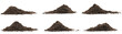 © VRVIRUS - set pile peat moss soil, and mound compost Isolated on a white background. featuring natural dirt, texture on a clean surface, forming an earthy mound ideal for garden, compost, organic design use.