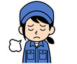 © YUICHIROU - ため息をつくシンプルな作業員の女性