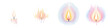 © 24dots - Watercolor candle flame illustrations set on a transparent background