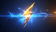 © Fitra - Vibrant Golden Lightning Bolt with Dynamic Electrical Arcs
