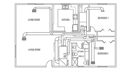 Naklejka na meble Detailed home floor plan with labeled rooms and layout