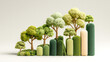 © Chinnasorn - Lush green bar chart tree growth eco success sustainable finance nature progress positive trend forest investment concept