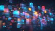 © Planetz - Abstract network grid with files and folders, futuristic software interface, digital document management system, store, search and organize documents, corporate business, paperless office
