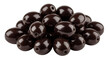 © asolaja - A pile of glistening, dark brown olives is isolated against a pure black background studio shot.