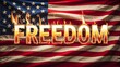 © millennium - Freedom word typography with united states flag background