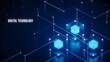 © Tech Point - Isometric data technology network 3D vector illustration with digital server platforms and cubes connected by lines. Abstract cloud image