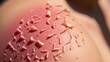 © Video4 - Peeling skin, showing redness and texture of sunburned skin flaking off