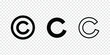 © Hike Studio 2 - Black filled copyright symbol and outlined copyright sign vector illustration, intellectual property rights icon, creative license design, legal protection concept, C trademark registration symbol.