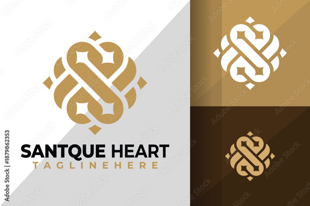 Letter S Heart Ornament Elegant Logo Logos Design Element Stock Vector ...