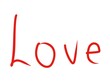 © Elena K - Love word written by hand red on white Valentine day illustration